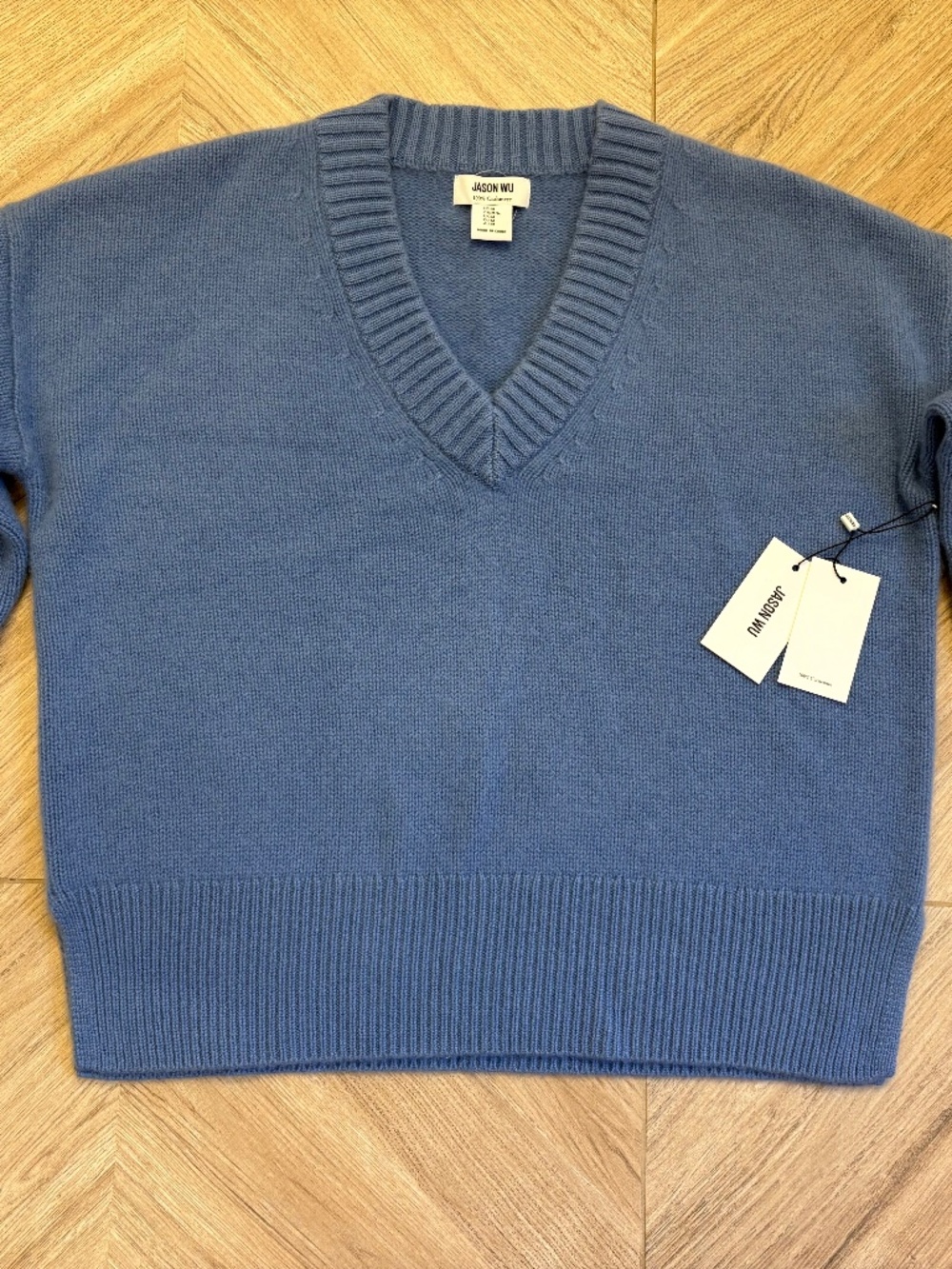 Authentic Jason Wu 100% Cashmere pullover sweater size M cornflower blue